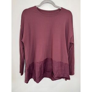 Lululemon Womens Long Sleeve Ease of Mind Top Burgundy Maroon Size 6 Medium